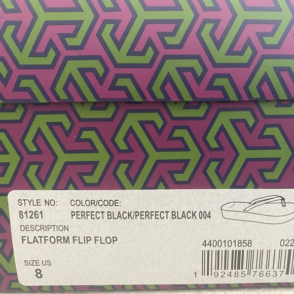 Tory Burch Black Flatform Flip Flop NWT - Picture 9 of 12